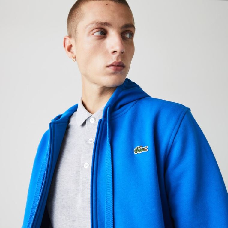 Lacoste SPORT Hette Lette Bi-material Sweatshirt Blå | FLYiKURE