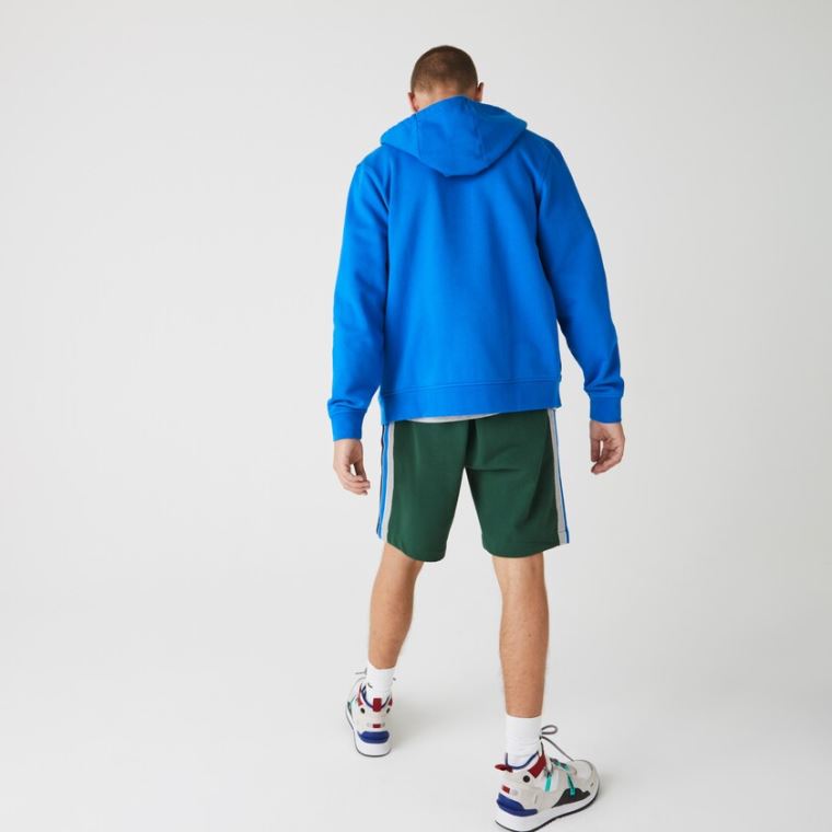 Lacoste SPORT Hette Lette Bi-material Sweatshirt Blå | FLYiKURE