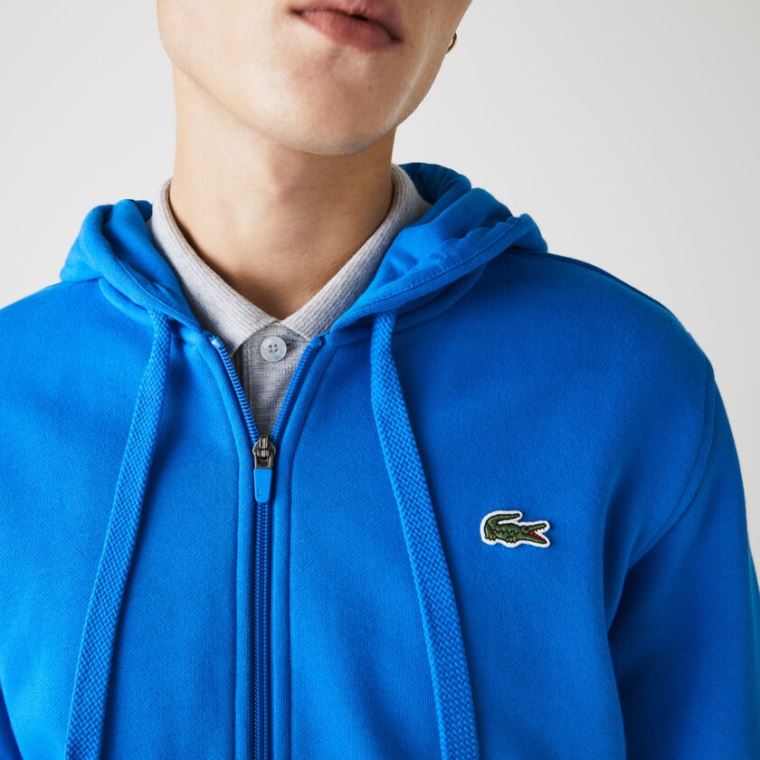 Lacoste SPORT Hette Lette Bi-material Sweatshirt Blå | FLYiKURE