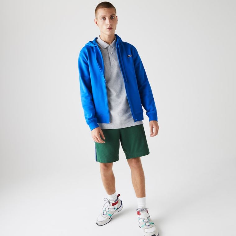 Lacoste SPORT Hette Lette Bi-material Sweatshirt Blå | FLYiKURE