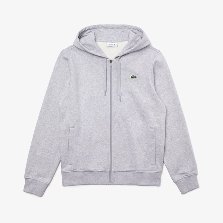 Lacoste SPORT Hette Lette Bi-material Sweatshirt Grå Lyse Grå | VIfS07Ig