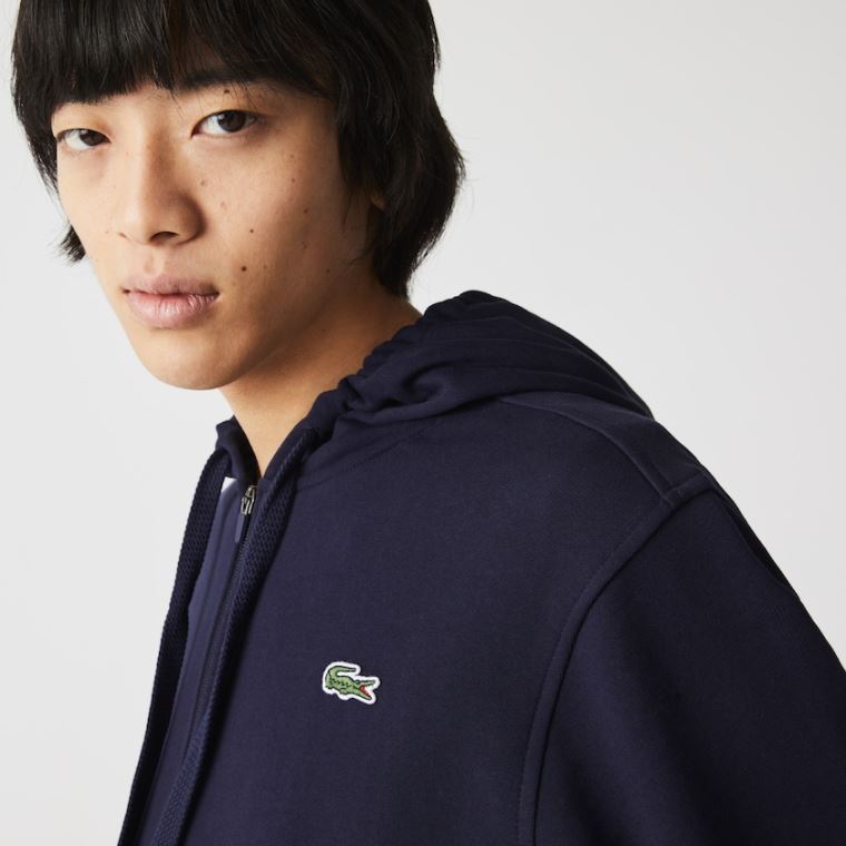 Lacoste SPORT Hette Lette Bi-material Sweatshirt Marineblå Blå | sTrjYTZO