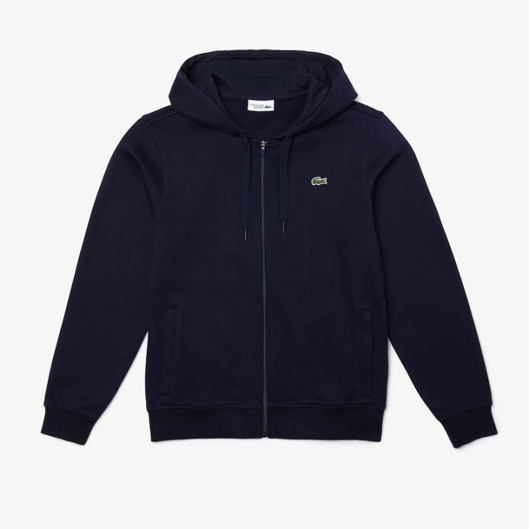 Lacoste SPORT Hette Lette Bi-material Sweatshirt Marineblå Blå | sTrjYTZO