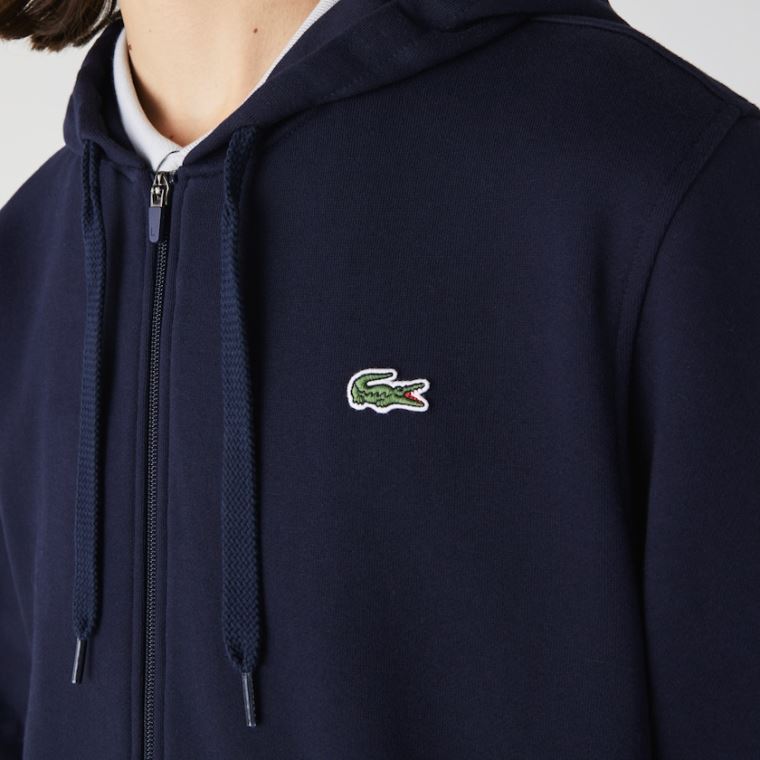 Lacoste SPORT Hette Lette Bi-material Sweatshirt Marineblå Blå | sTrjYTZO