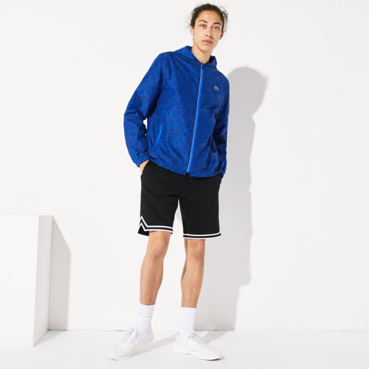 Lacoste SPORT Hette Print Zip Jacket Marineblå Blå Blå | R9sqJpIy