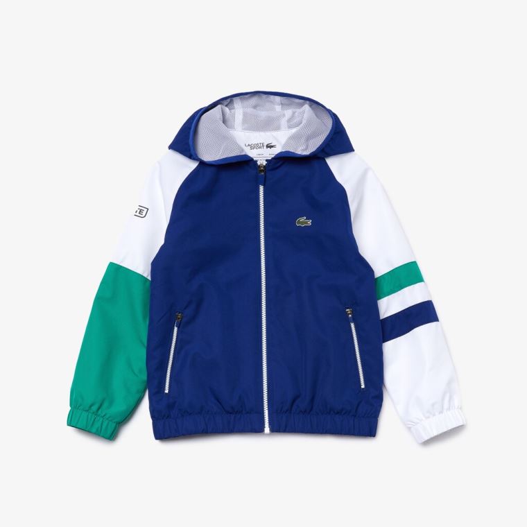 Lacoste SPORT Hette Tracksuit Blå Hvite Grønn Svarte | 17oRmxM7