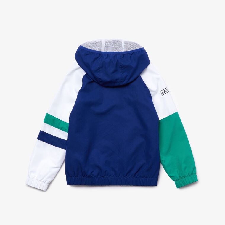 Lacoste SPORT Hette Tracksuit Blå Hvite Grønn Svarte | 17oRmxM7