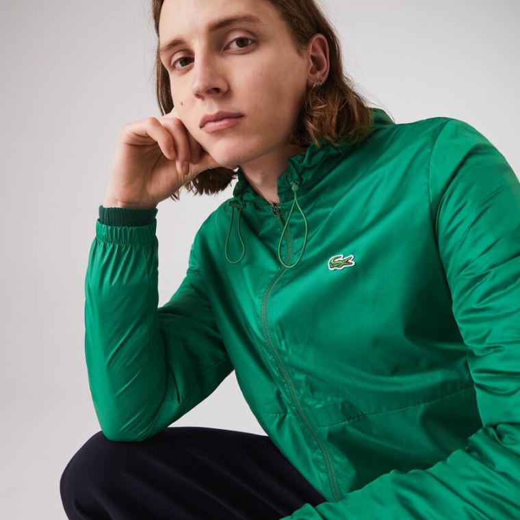 Lacoste SPORT Hette Vann-Resistant Jacket Grønn | LFsWttDS