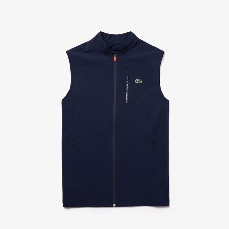 Lacoste SPORT Lette Vann-Resistant Golf Vest Marineblå Blå Rød | VaNBb1IP