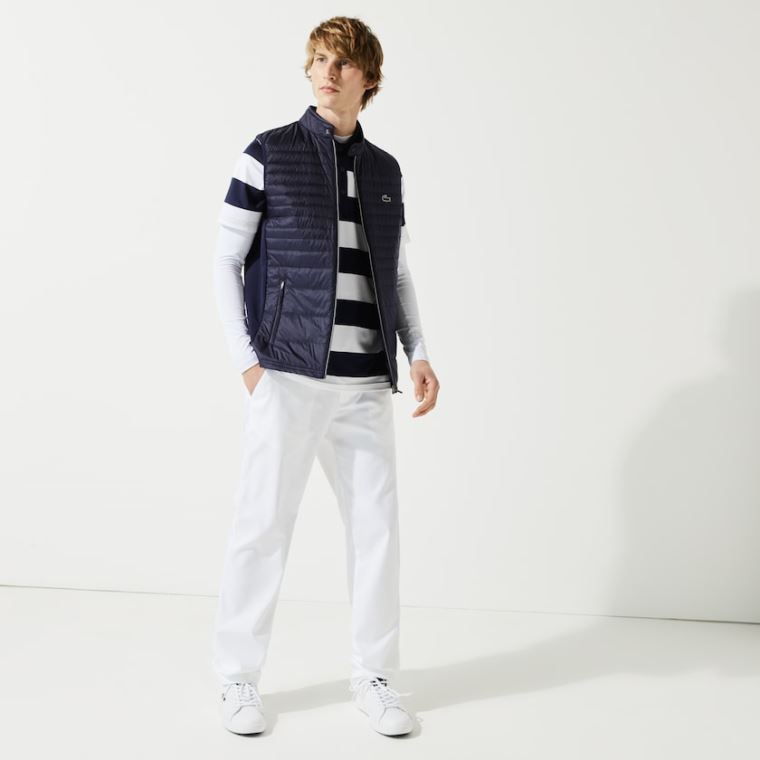 Lacoste SPORT Lette Vann-Resistant Quilted Golf Vest Marineblå Blå | kmB6yhfq