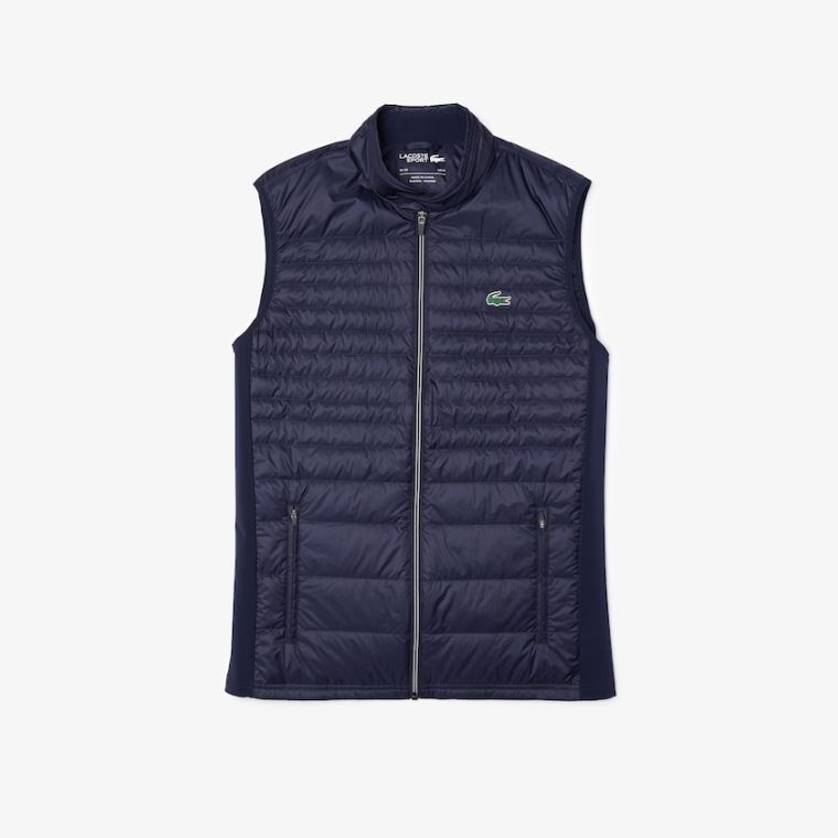 Lacoste SPORT Lette Vann-Resistant Quilted Golf Vest Marineblå Blå | kmB6yhfq