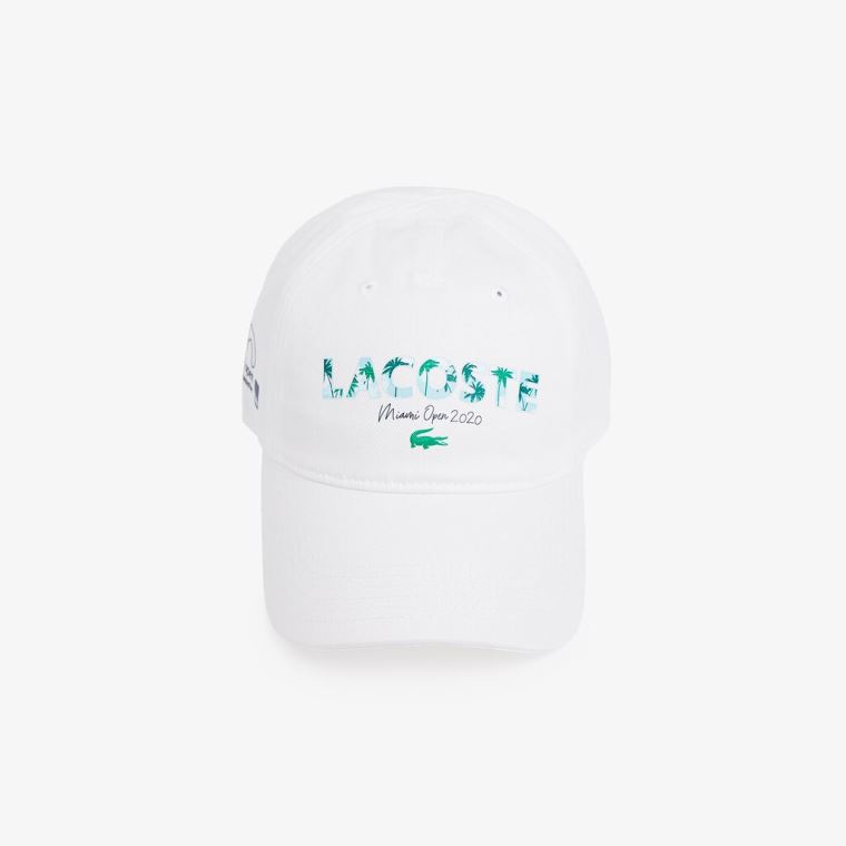 Lacoste SPORT Miami Open Print Bomull Cap Hvite Marineblå Blå | VSuDWd0G