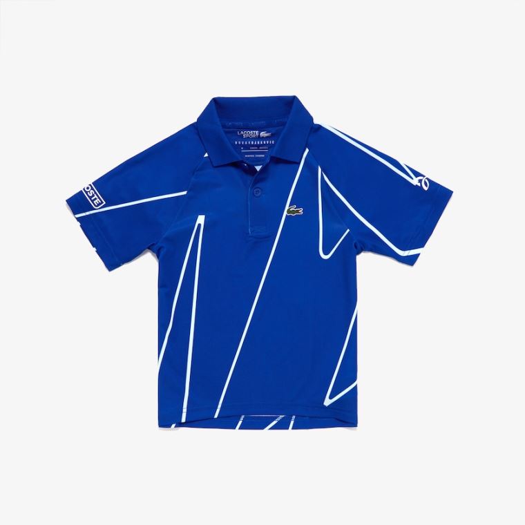 Lacoste SPORT Novak Djokovic Polo Blå Hvite | RHrF804b