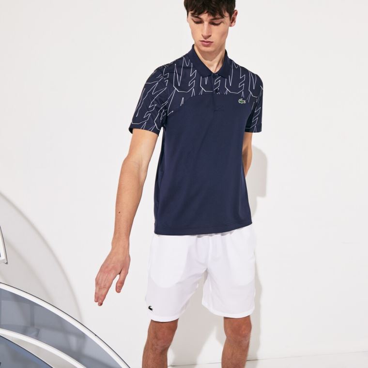 Lacoste SPORT Novak Djokovic Pustende Ultra-Light Polo Shirt Marineblå Blå Hvite | 2PumbQEi