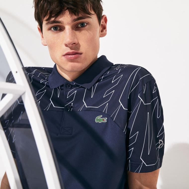 Lacoste SPORT Novak Djokovic Pustende Ultra-Light Polo Shirt Marineblå Blå Hvite | 2PumbQEi