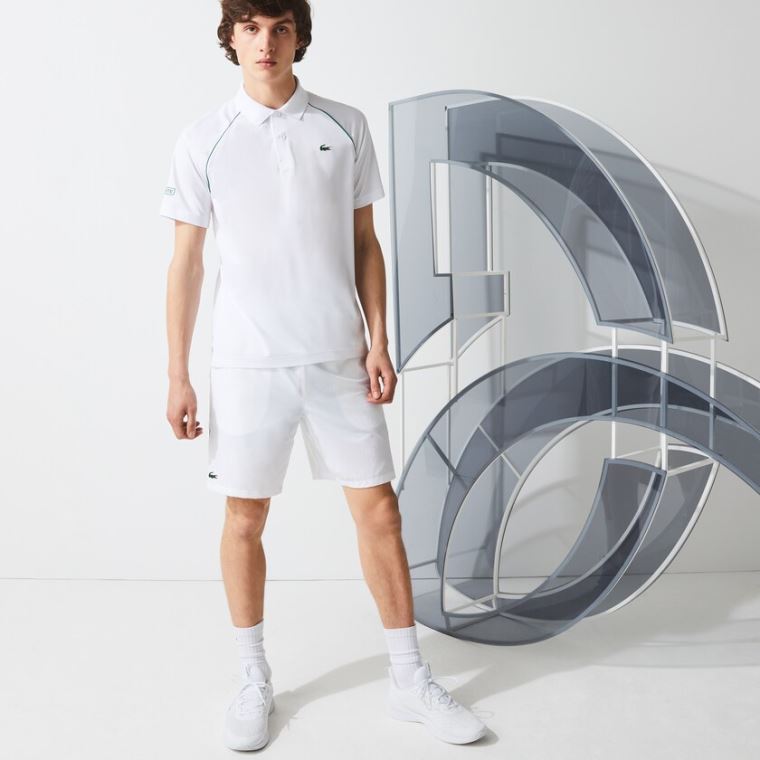 Lacoste SPORT Novak Djokovic Pustende Ultra-Light Polo Shirt Hvite Grønn | qOZ7PFpL