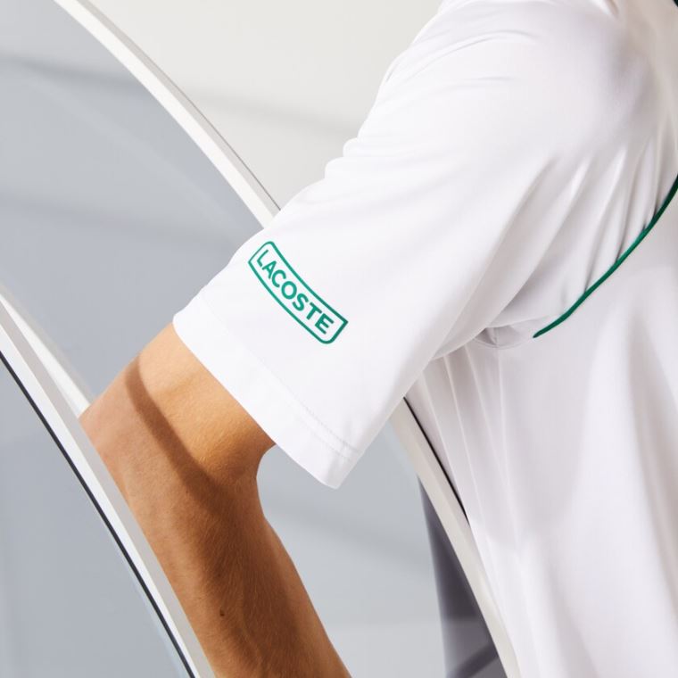 Lacoste SPORT Novak Djokovic Pustende Ultra-Light Polo Shirt Hvite Grønn | qOZ7PFpL