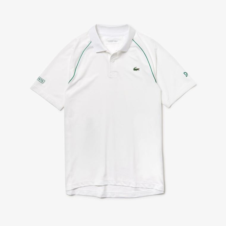 Lacoste SPORT Novak Djokovic Pustende Ultra-Light Polo Shirt Hvite Grønn | qOZ7PFpL