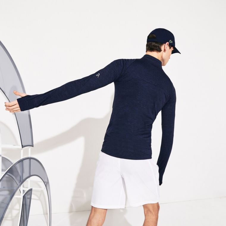 Lacoste SPORT Novak Djokovic Stretch Zippered Jacket Marineblå Blå | 5vZoFTm0