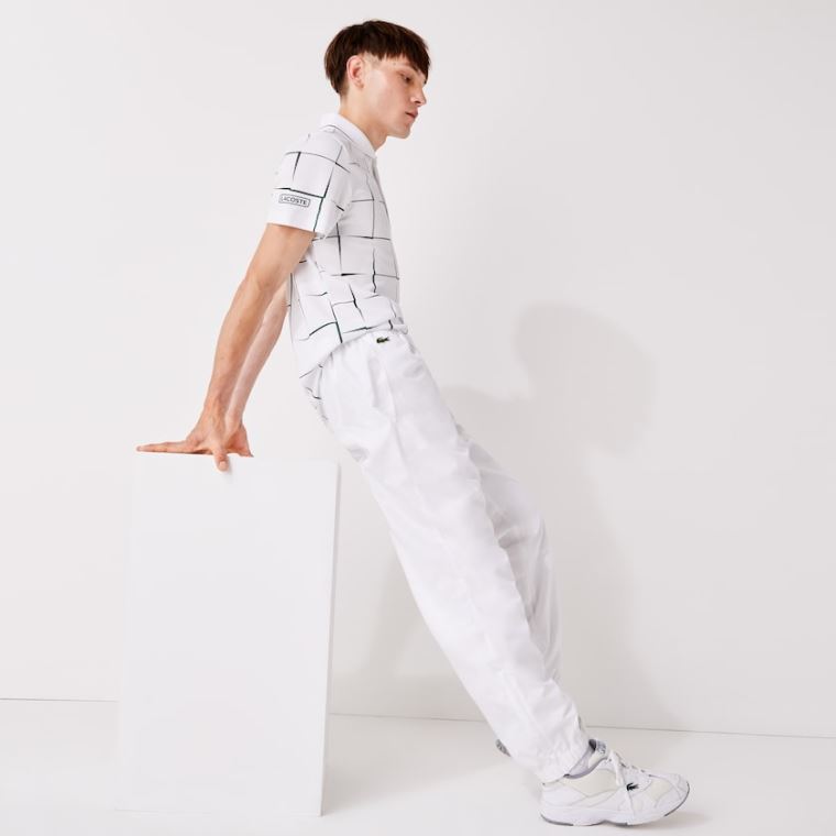 Lacoste SPORT Performance Side Zip Track Pants Hvite | GhcNLxtP