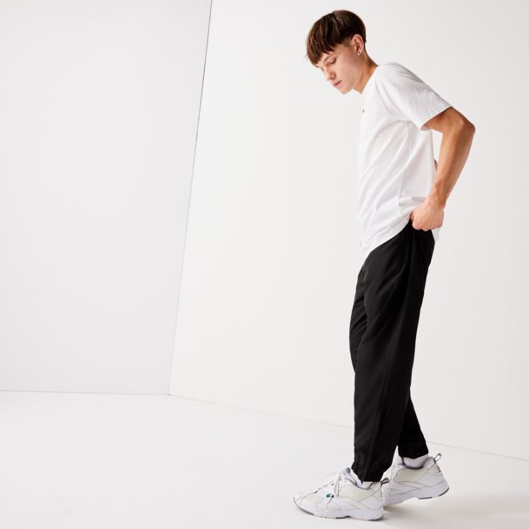 Lacoste SPORT Performance Side Zip Track Pants Svarte | hCRfPSpV