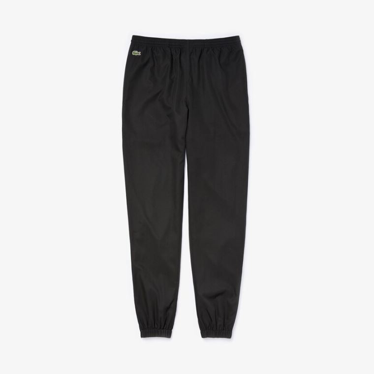 Lacoste SPORT Performance Side Zip Track Pants Svarte | hCRfPSpV