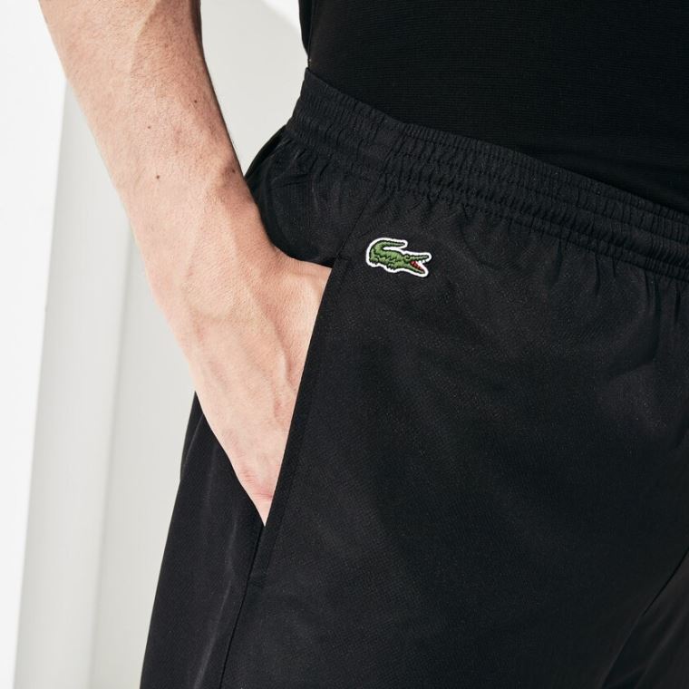 Lacoste SPORT Performance Side Zip Track Pants Svarte | hCRfPSpV