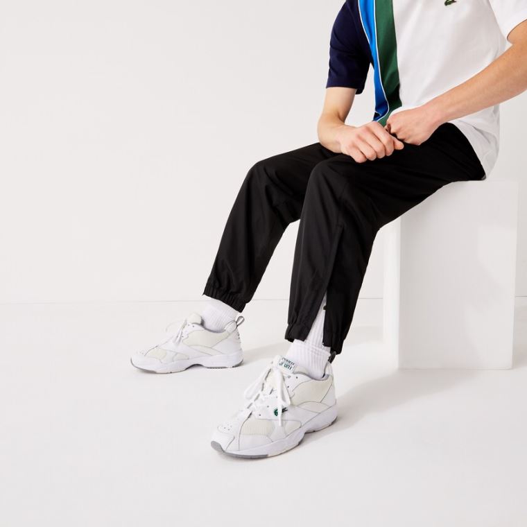 Lacoste SPORT Performance Side Zip Track Pants Svarte | hCRfPSpV