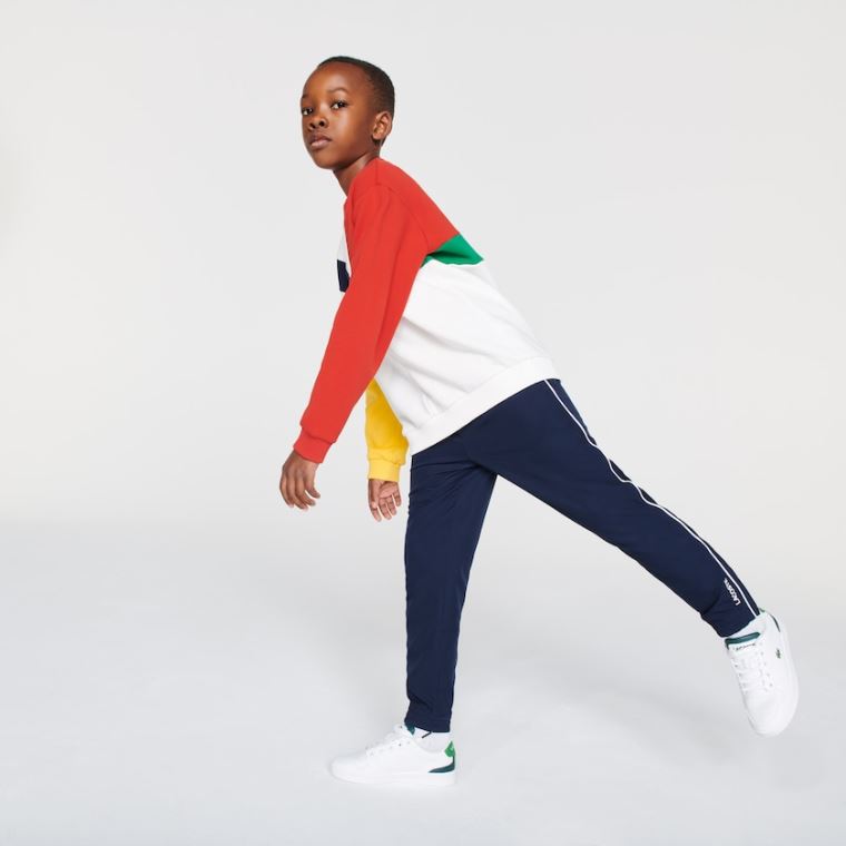 Lacoste SPORT Piped Lette Trackpants Marineblå Blå Hvite | t90tQk3P