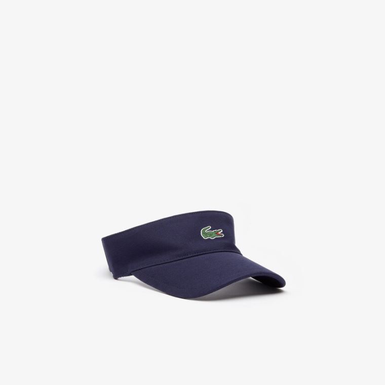 Lacoste SPORT Piqué And Fleece Tennis Visor Marineblå Blå | IvrSQXNN