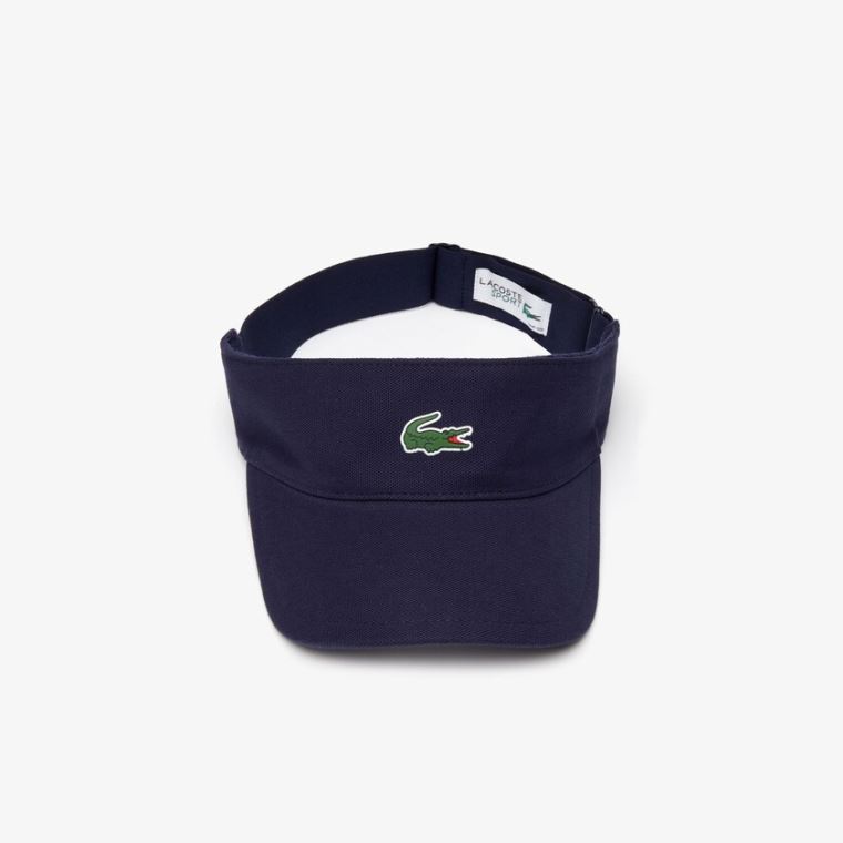 Lacoste SPORT Piqué And Fleece Tennis Visor Marineblå Blå | IvrSQXNN