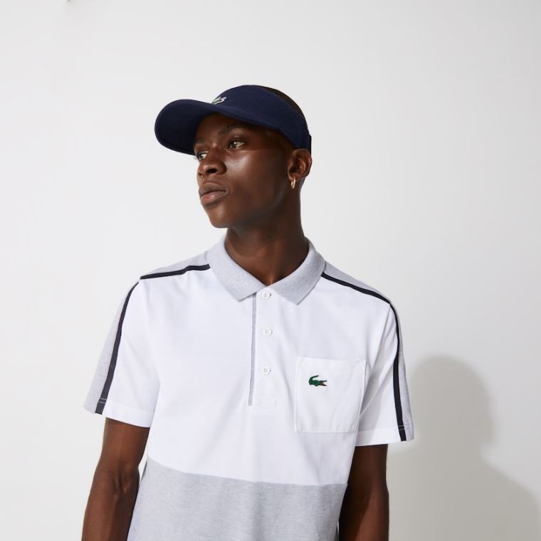 Lacoste SPORT Piqué And Fleece Tennis Visor Marineblå Blå | IvrSQXNN