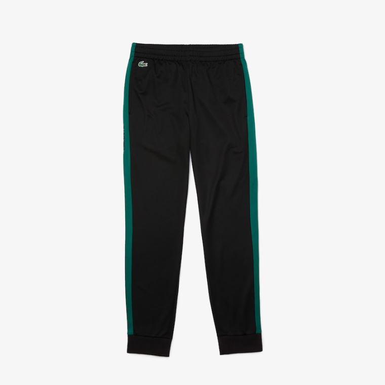 Lacoste SPORT Piqué Track Pants Svarte Grønn Svarte | 0OG3IBIM