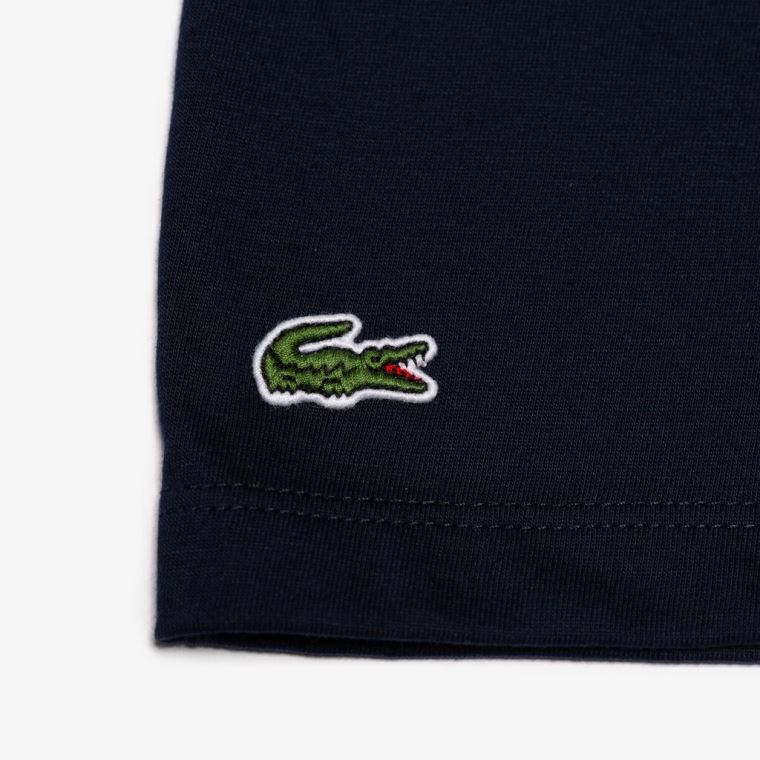 Lacoste SPORT Printed Tennis T-Shirt Marineblå Blå Hvite | FkaKqBsM