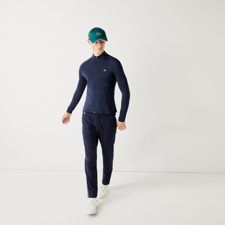 Lacoste SPORT Pustende Ergonomic Zip Golf Jacket Marineblå Blå | ZAgxcsLq