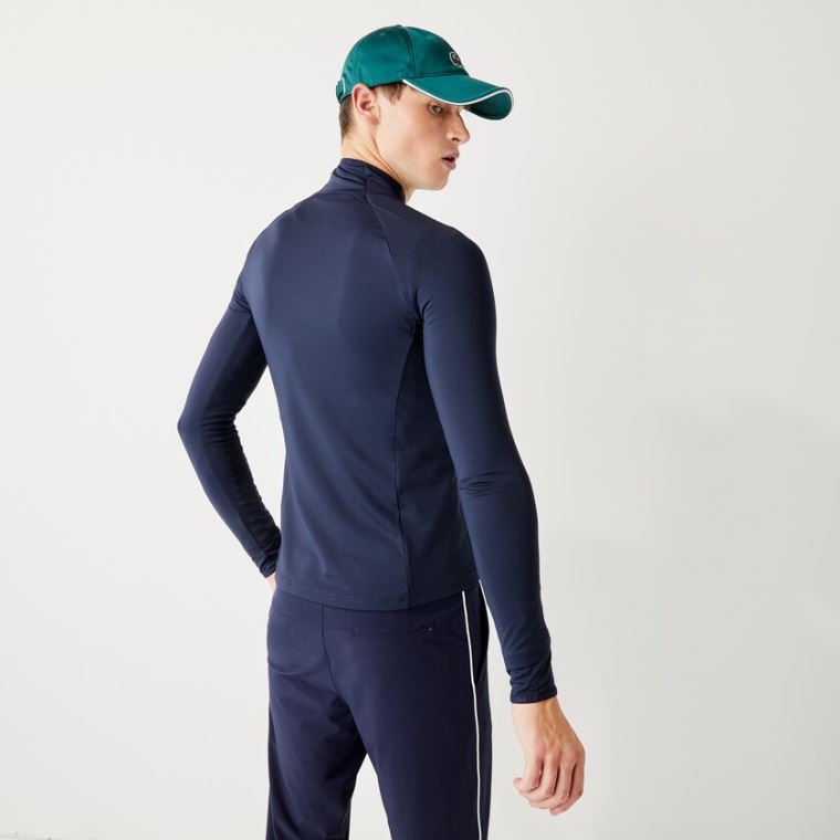 Lacoste SPORT Pustende Ergonomic Zip Golf Jacket Marineblå Blå | ZAgxcsLq