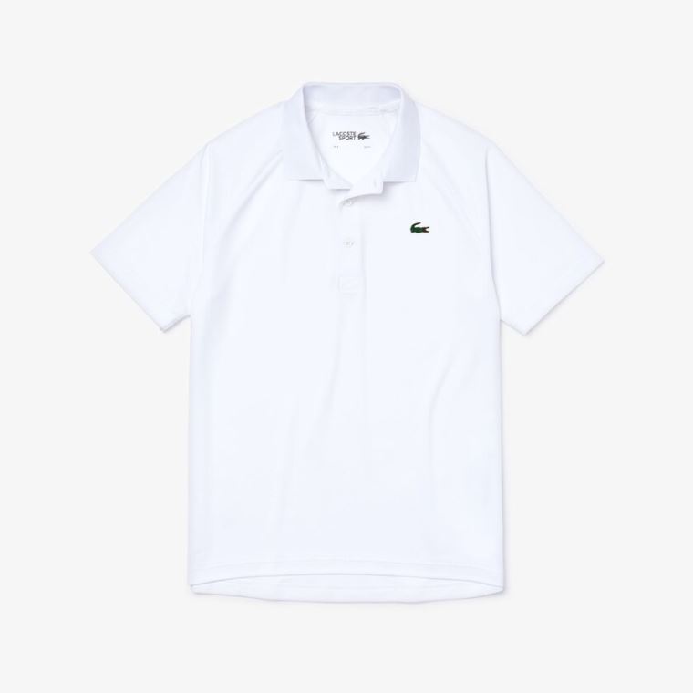 Lacoste SPORT Pustende Run-Resistant Interlock Polo Shirt Hvite | OgANxbcY