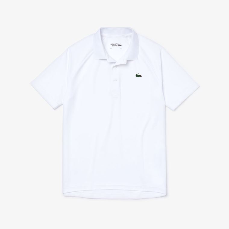 Lacoste SPORT Pustende Run-Resistant Interlock Polo Shirt Hvite | aiwn5sAT