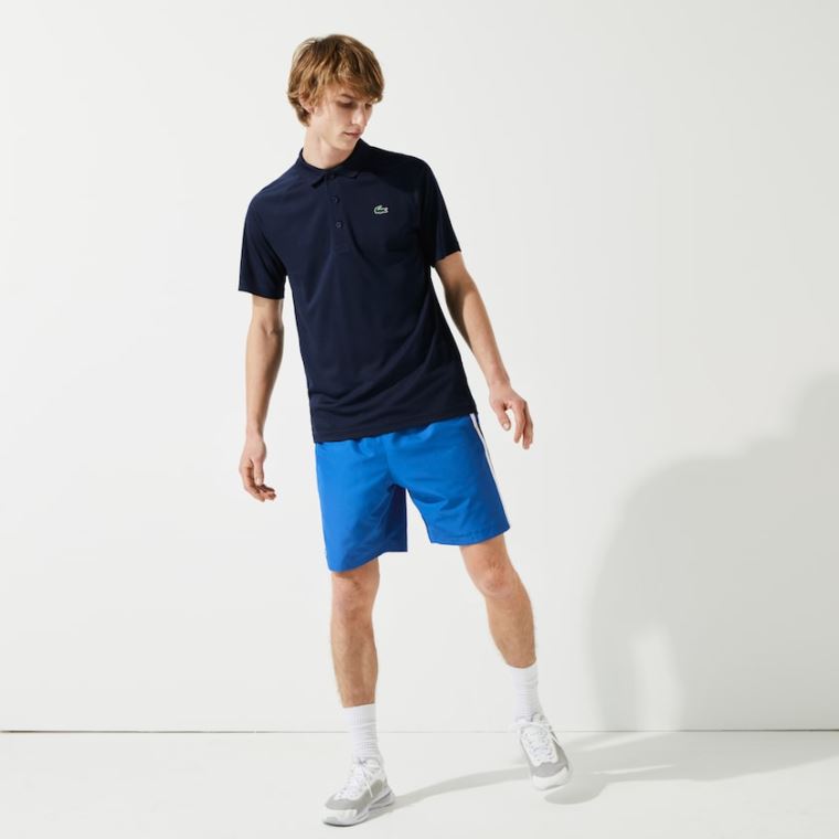 Lacoste SPORT Pustende Run-Resistant Interlock Polo Shirt Marineblå Blå | rPTISvqk