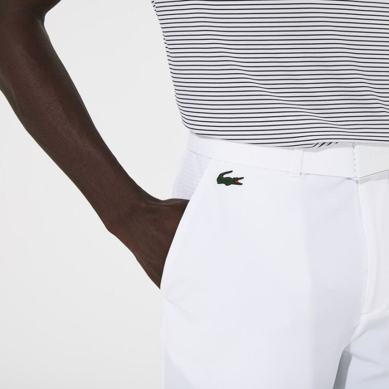 Lacoste SPORT Pustende Stretch Golf Bermudas Hvite | XYzy92PM