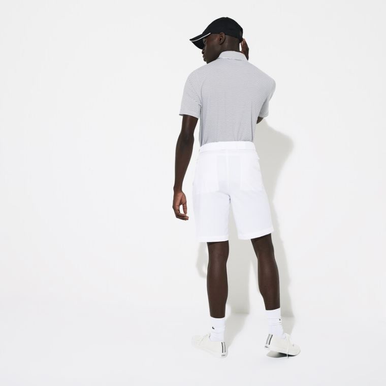 Lacoste SPORT Pustende Stretch Golf Bermudas Hvite | XYzy92PM