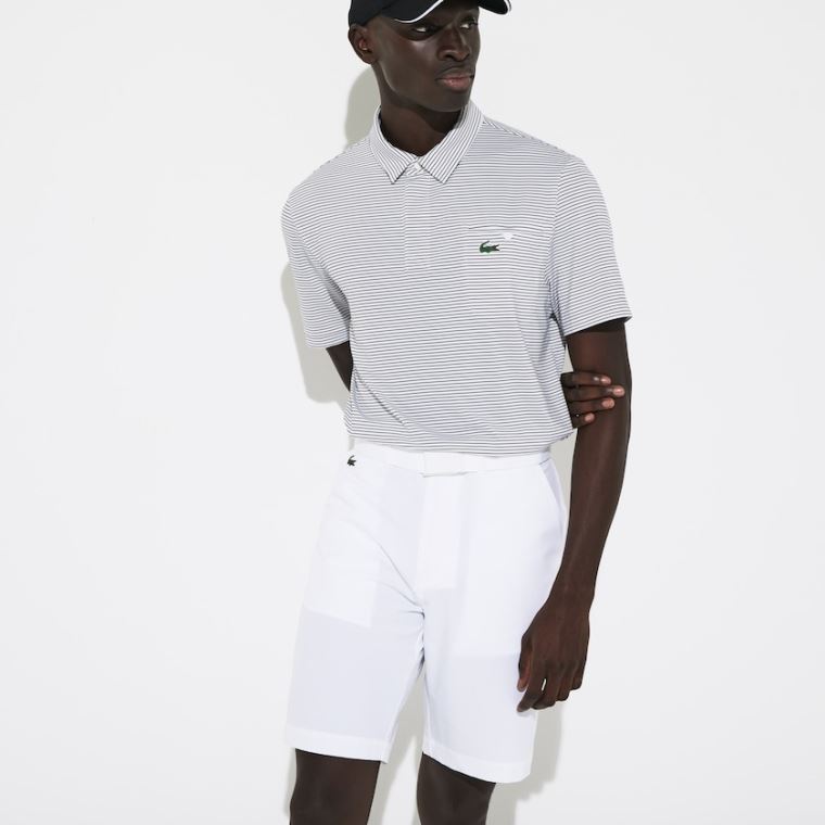 Lacoste SPORT Pustende Stretch Golf Bermudas Hvite | XYzy92PM