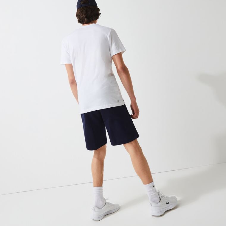 Lacoste SPORT Roland Garros Bomull Fleece Shorts Marineblå Blå Grønn Hvite | LOA9nhPc