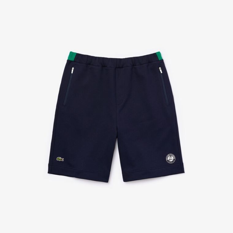 Lacoste SPORT Roland Garros Bomull Fleece Shorts Marineblå Blå Grønn Hvite | LOA9nhPc