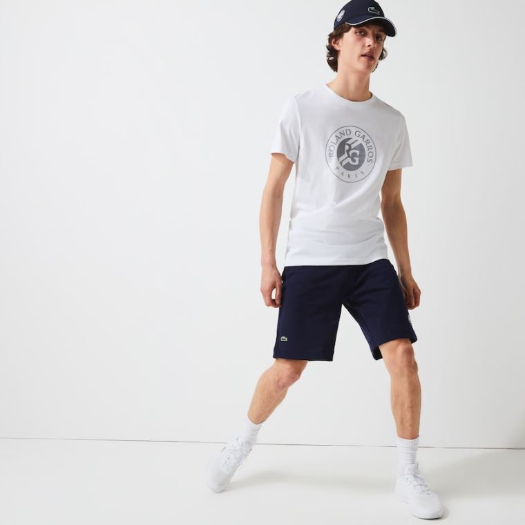 Lacoste SPORT Roland Garros Bomull Fleece Shorts Marineblå Blå Grønn Hvite | LOA9nhPc