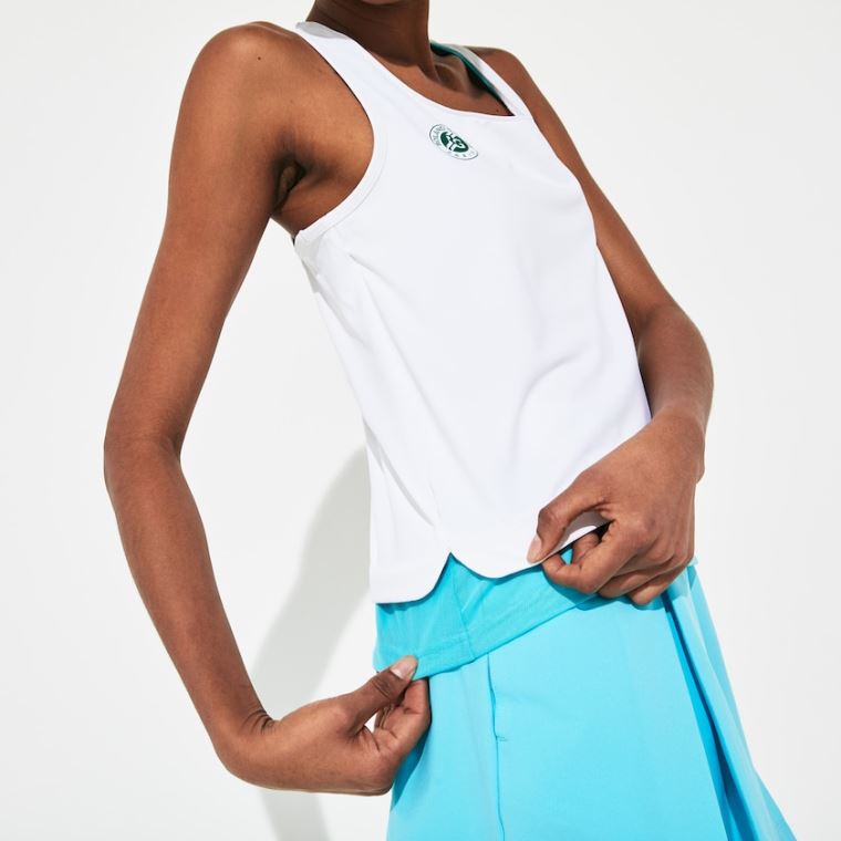 Lacoste SPORT Roland Garros Performance Tank Top Hvite Turkis Grønn | ZVFmaWgv