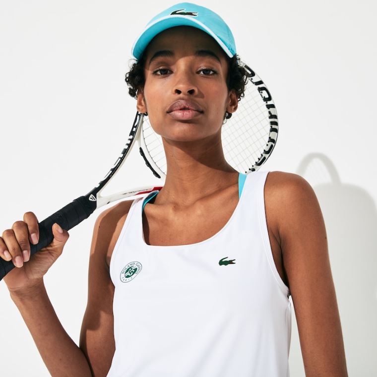 Lacoste SPORT Roland Garros Performance Tank Top Hvite Turkis Grønn | ZVFmaWgv