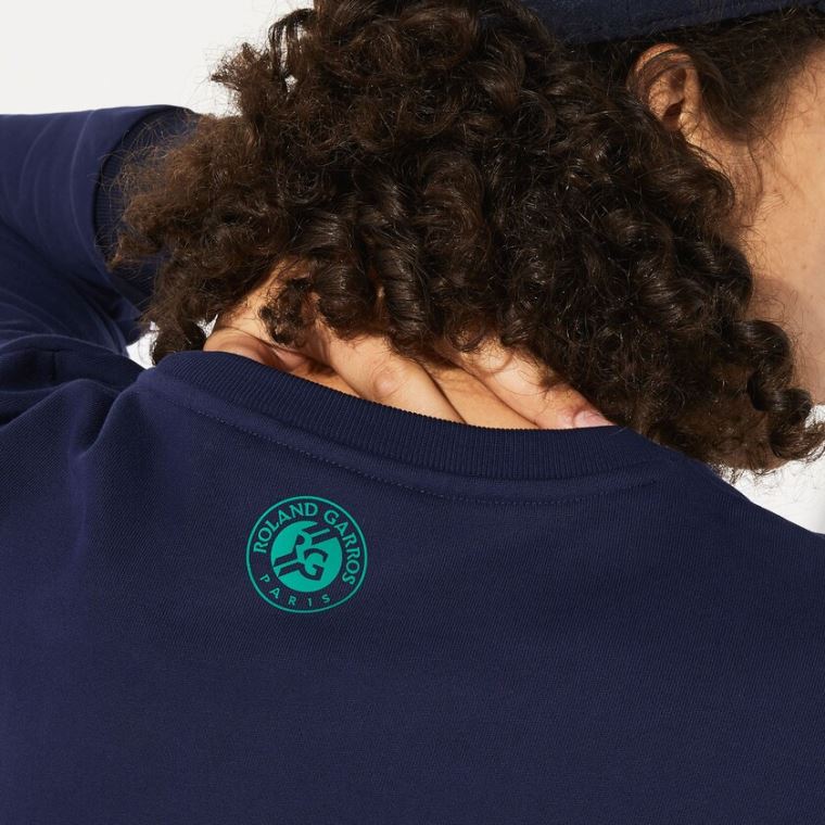 Lacoste SPORT Roland Garros Plant Print Sweatshirt Marineblå Blå Grønn | l2WQ98Ml