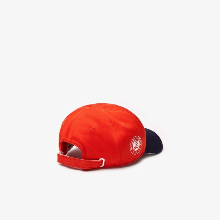 Lacoste SPORT Roland Garros Two-Tone Piqué Cap Rød Marineblå Blå Hvite | 0gIgquhH