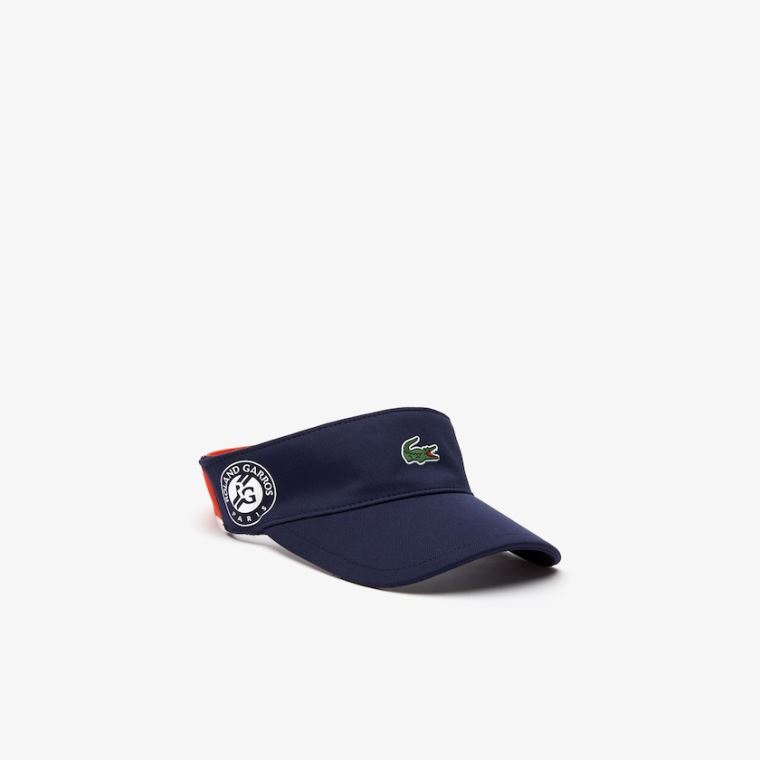 Lacoste SPORT Roland Garros Two-Tone Piqué Visor Marineblå Blå Rød Hvite | 29kdCiy1